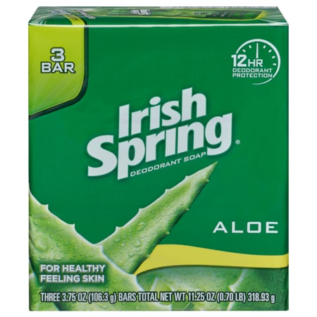 Irish Spring Bar Soap Aloe 3 Bar 11.1 oz., PK18 114178